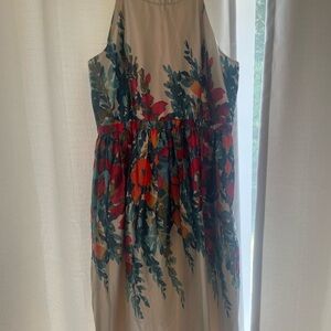 Modcloth Cream Satin Dress